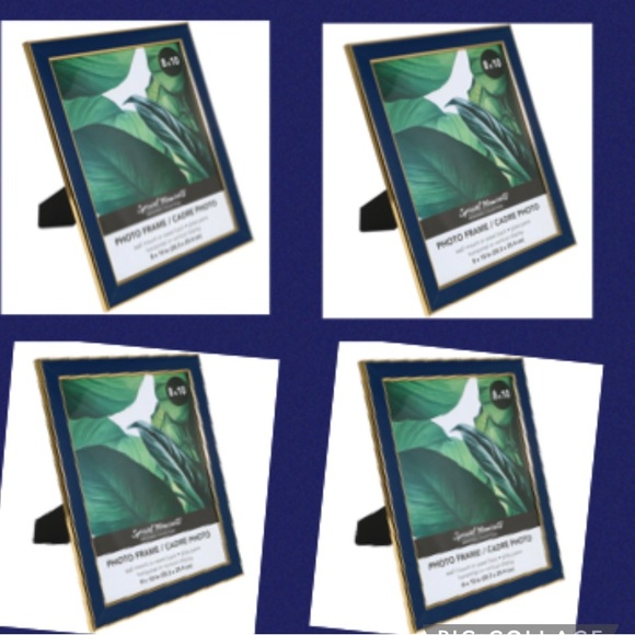 Set of 4 Special Moments Navy and Double Gold Edge Photo Frames, 8x10 in. - Picture 1 of 5
